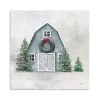 Blue Barn in Winter Canvas Art Print