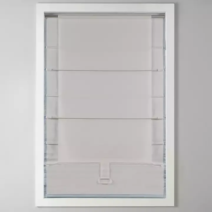 Blue Basketweave Cordless Roman Shade, 33 in.