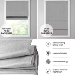 Blue Basketweave Cordless Roman Shade, 27 in.