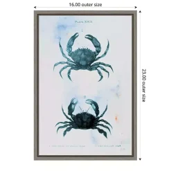 Blue Bay Crabs Framed Canvas Art Print