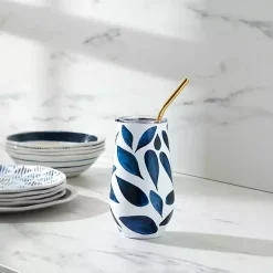 Blue Bay Leaf Insulated Wine Tumbler