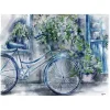 Blue Bicycle Florist Canvas Art Print, 40x30 in.