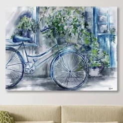 Blue Bicycle Florist Canvas Art Print, 40x30 in.