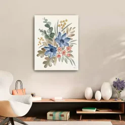 Blue Botanical Blend Canvas Art Print