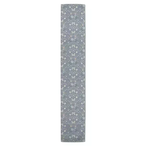 Blue Botanical Butterfly Table Runner, 72 in.