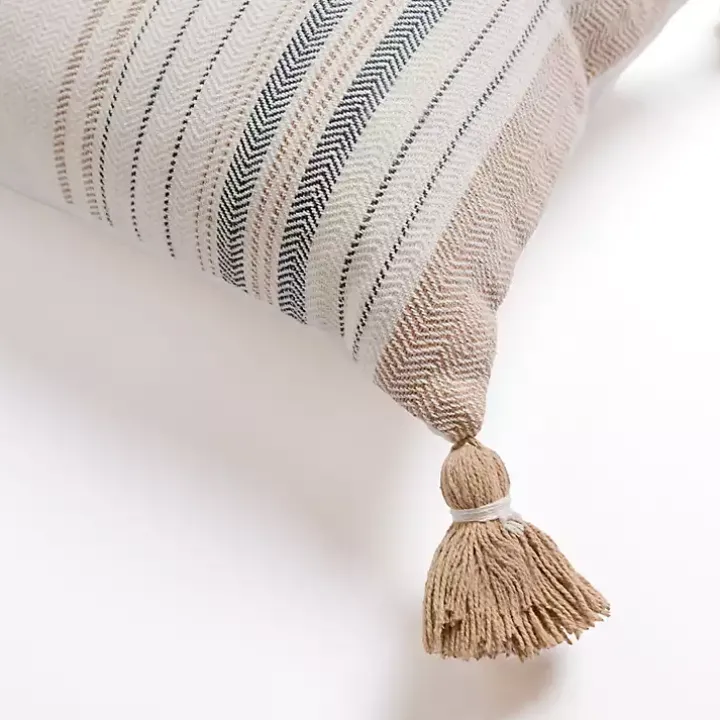 Blue Breezy Stripes Lumbar Pillow