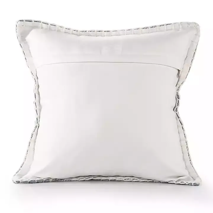 Blue Buffalo Check Stitched Outdoor Throw Pillow