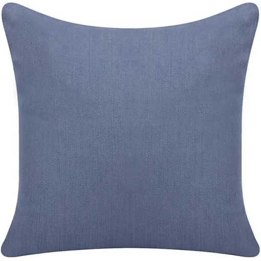 Blue Buttoned Throw Pillow
