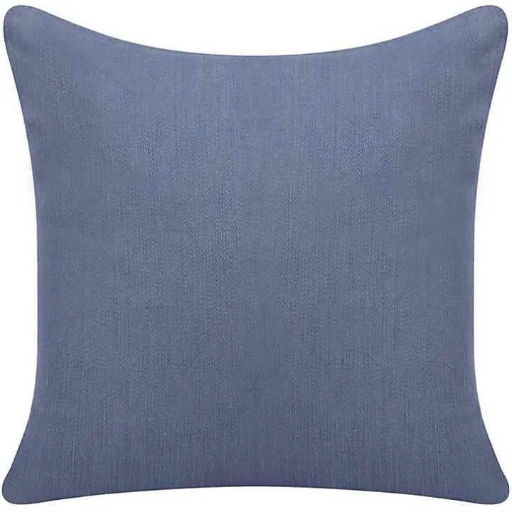 Blue Buttoned Throw Pillow