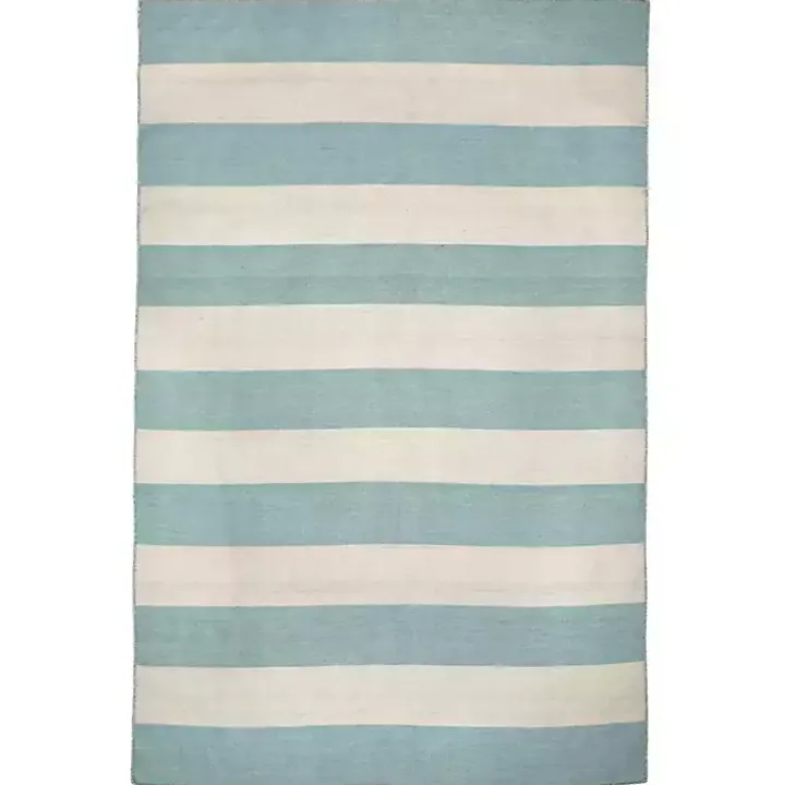 Blue Cabana Stripe Indoor/Outdoor Area Rug, 7x9