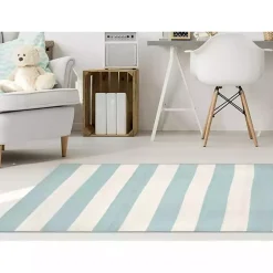 Blue Cabana Stripe Indoor/Outdoor Area Rug, 7x9