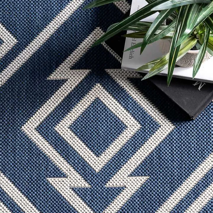 Blue Cassie Global Outdoor Area Rug, 5x8