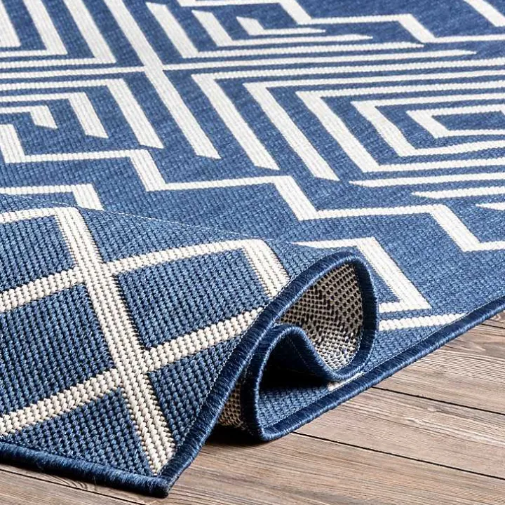 Blue Cassie Global Outdoor Area Rug, 5x8