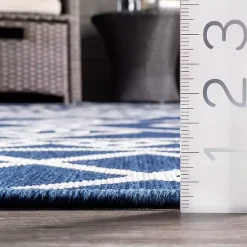 Blue Cassie Global Outdoor Area Rug, 5x8