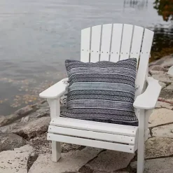 Blue Chevron Woven Outdoor Pillow