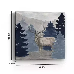 Blue Cliff Mountains Elk III Canvas Art Print