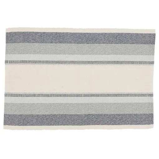Blue Coastal Ribbed Striped Placemats, Set of 4