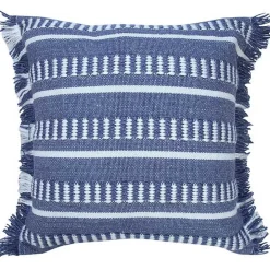 Blue Dash Stripe Indoor/Outdoor Pillow
