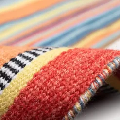 Blue Dhurri Stripe Indoor/Outdoor Area Rug, 7x9