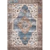 Blue Distressed Medallion Washable Area Rug, 5x8