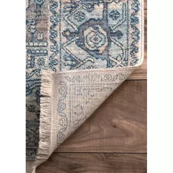 Blue Eli Medallion Fringe Area Rug, 4x6