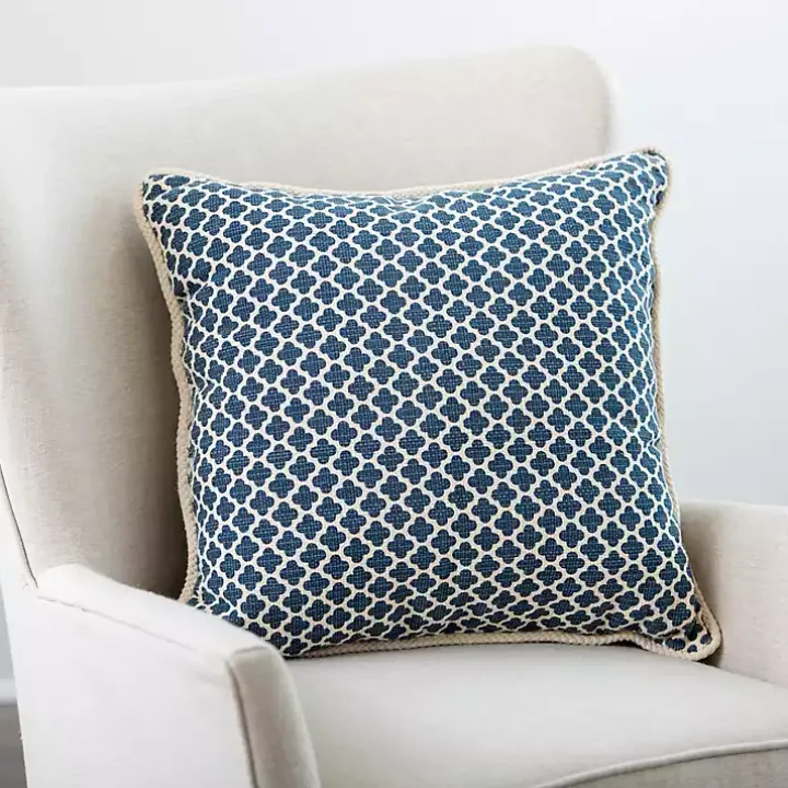 Blue Embroidered Claudia Pillow