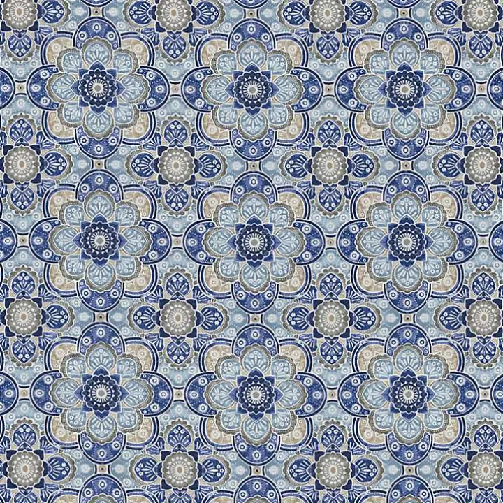 Blue Emilia Outdoor Curve Seat Cushion, Set of 2