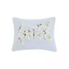 Blue Faith Floral Embroidered Lumbar Pillow