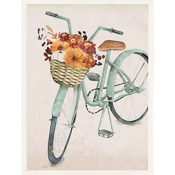 Blue Fall Bike Framed Art Print