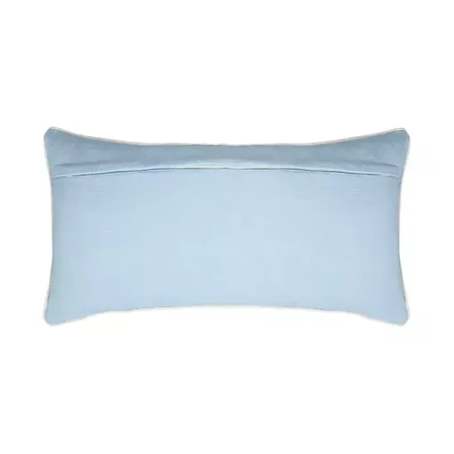 Blue Family Floral Embroidered Lumbar Pillow
