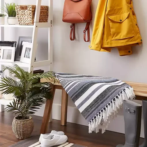 Blue Farmhouse Stripe Throw