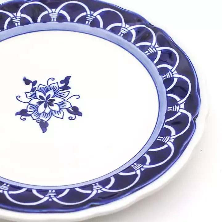 Blue Floral Hand Painted 16-pc. Dinnerware Set