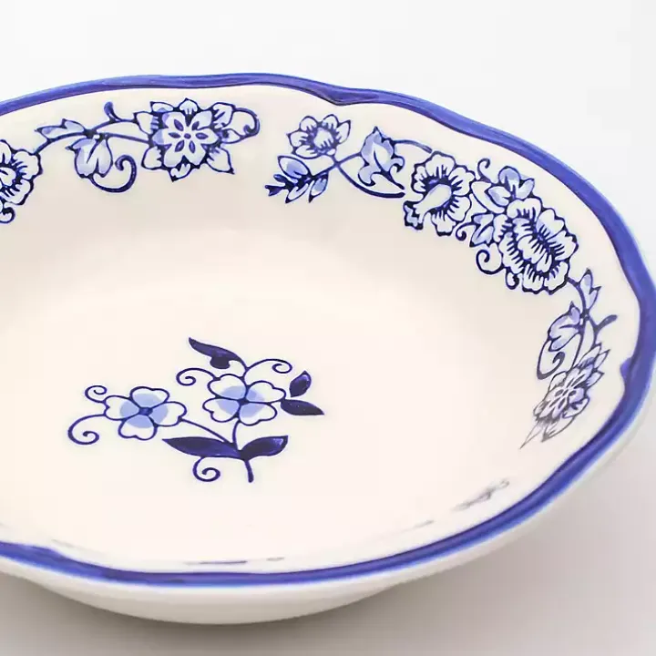 Blue Floral Hand Painted 16-pc. Dinnerware Set