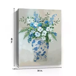 Blue Floral Jar Canvas Art Print
