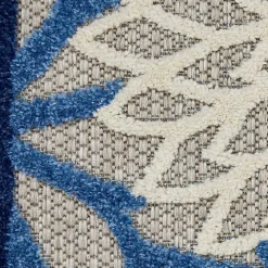 Blue Floral Outdoor Area Rug, 7x10