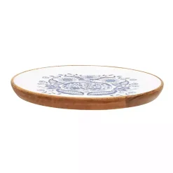 Blue Floral Pumpkin Serving Tray