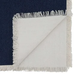 Blue Fringe Border Table Runner, 72 in.