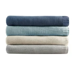 Blue Full/Queen Rylan Knit Blanket