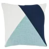 Blue Geometric Colorblock Throw Pillow