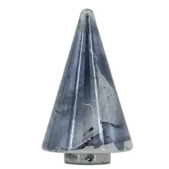 Blue Glass Cone Shaped Christmas Tree, 10 in.