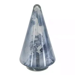 Blue Glass Cone Shaped Christmas Tree, 11.5 in.