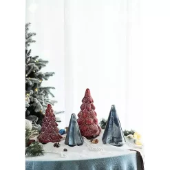 Blue Glass Cone Shaped Christmas Tree, 10 in.