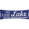 Blue Go Jump in the Lake Hooked Lumbar Pillow