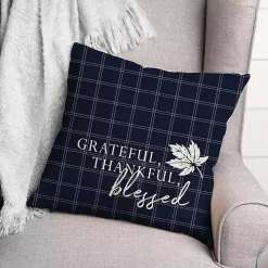 Blue Grateful Thankful Blessed Pillow