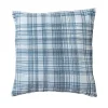 Blue Handwoven Plaid Throw Pillow