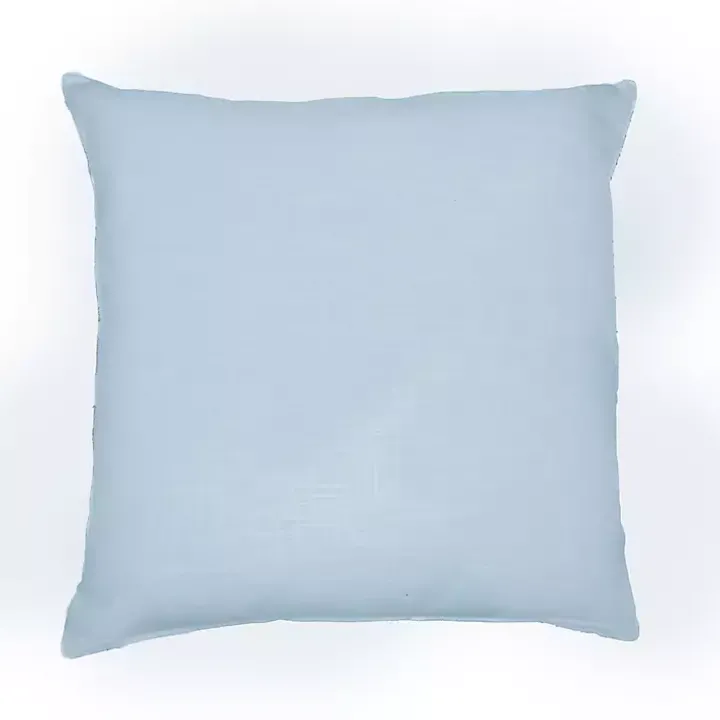 Blue Handwoven Plaid Throw Pillow