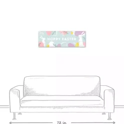 Blue Hoppy Easter Canvas Wall Plaque