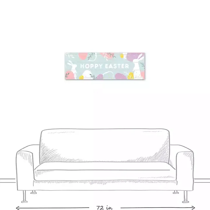 Blue Hoppy Easter Canvas Wall Plaque