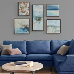 Blue Horizon Framed Canvas Art Prints, Set of 5