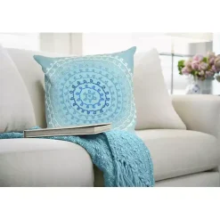 Blue Lamontage Swirl Outdoor Throw Pillow